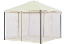 Bēšs dārza paviljons ar moskītu tīklu Madrid 3 x 4 m Garden Point