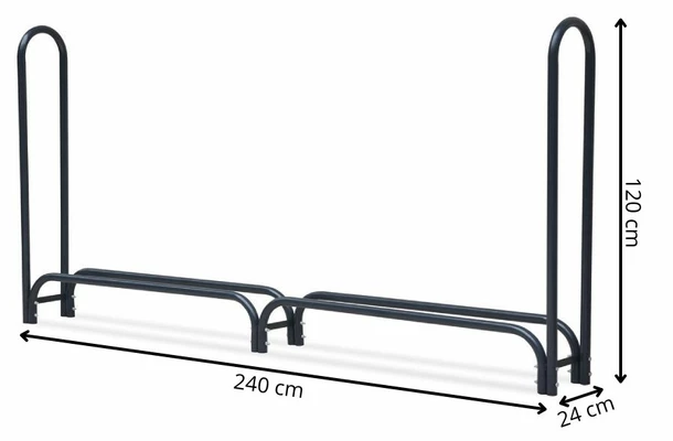 Wymiary produktu Kingston 2,4 x 0,24 m StoreBoss mājas tērauda koka nojume - 240x24x120
