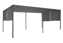 Antracīta Sevilla 3x6 m terases lapene ar Garden Point aizkariem