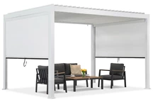 Lagos 3x4 brīvi stāvoša terases lapene ar 3 m sānu slēģiem Garden Point balts