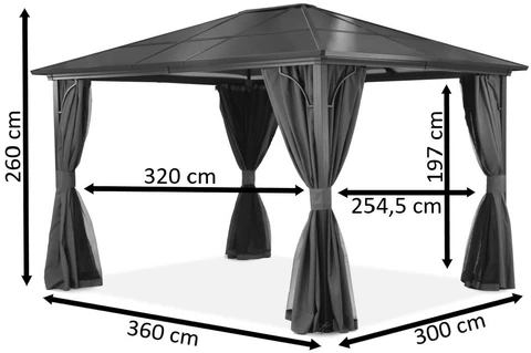 Mūsdienīga dārza lapene Santiago 3x3,6 m Garden Point